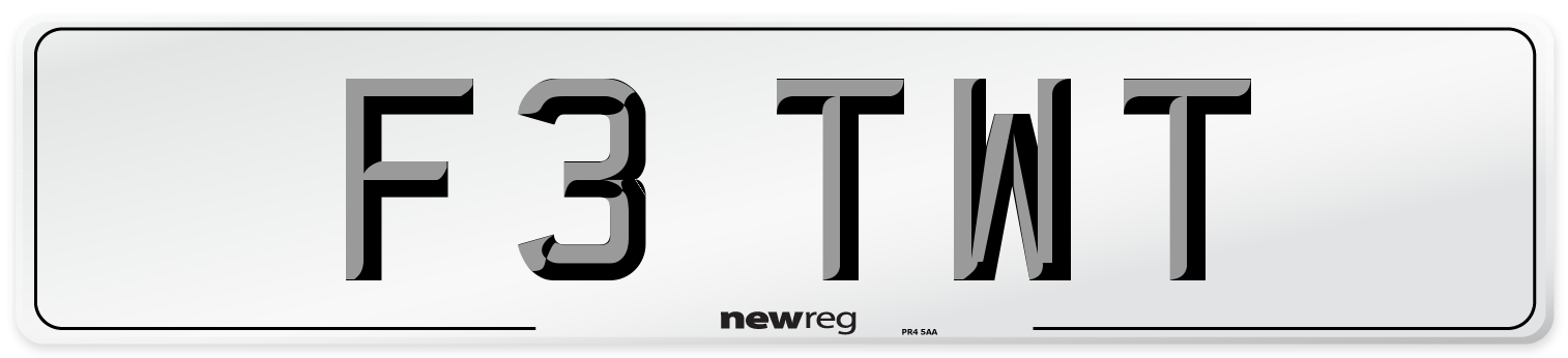 F3 TWT Number Plate from New Reg